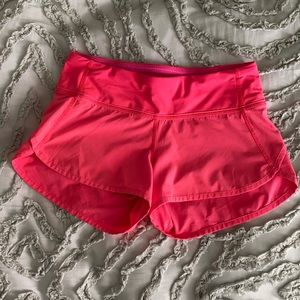 Hot pink lululemon shorts, Size 2, Great Condition!